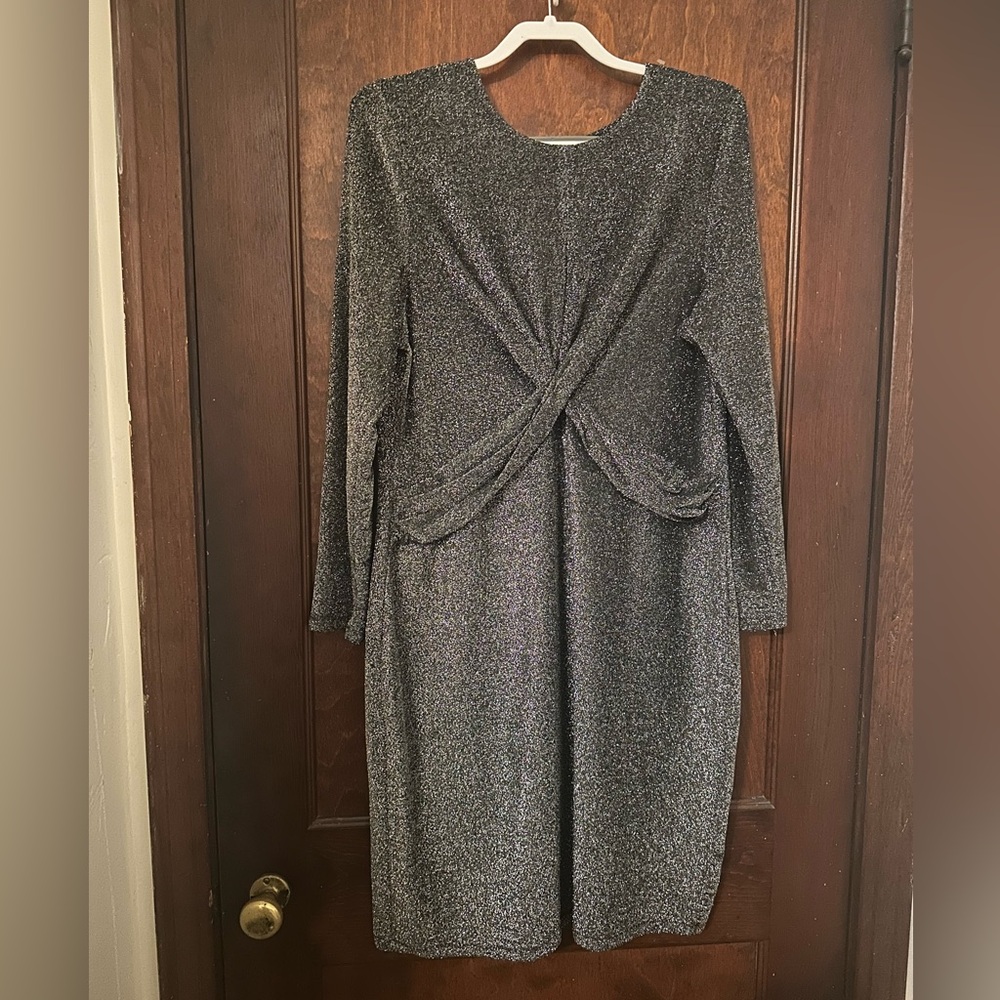 Michael Michael Kors Plus Size Metallic Twist Waist Party Dress 1X - Picture 3 of 6